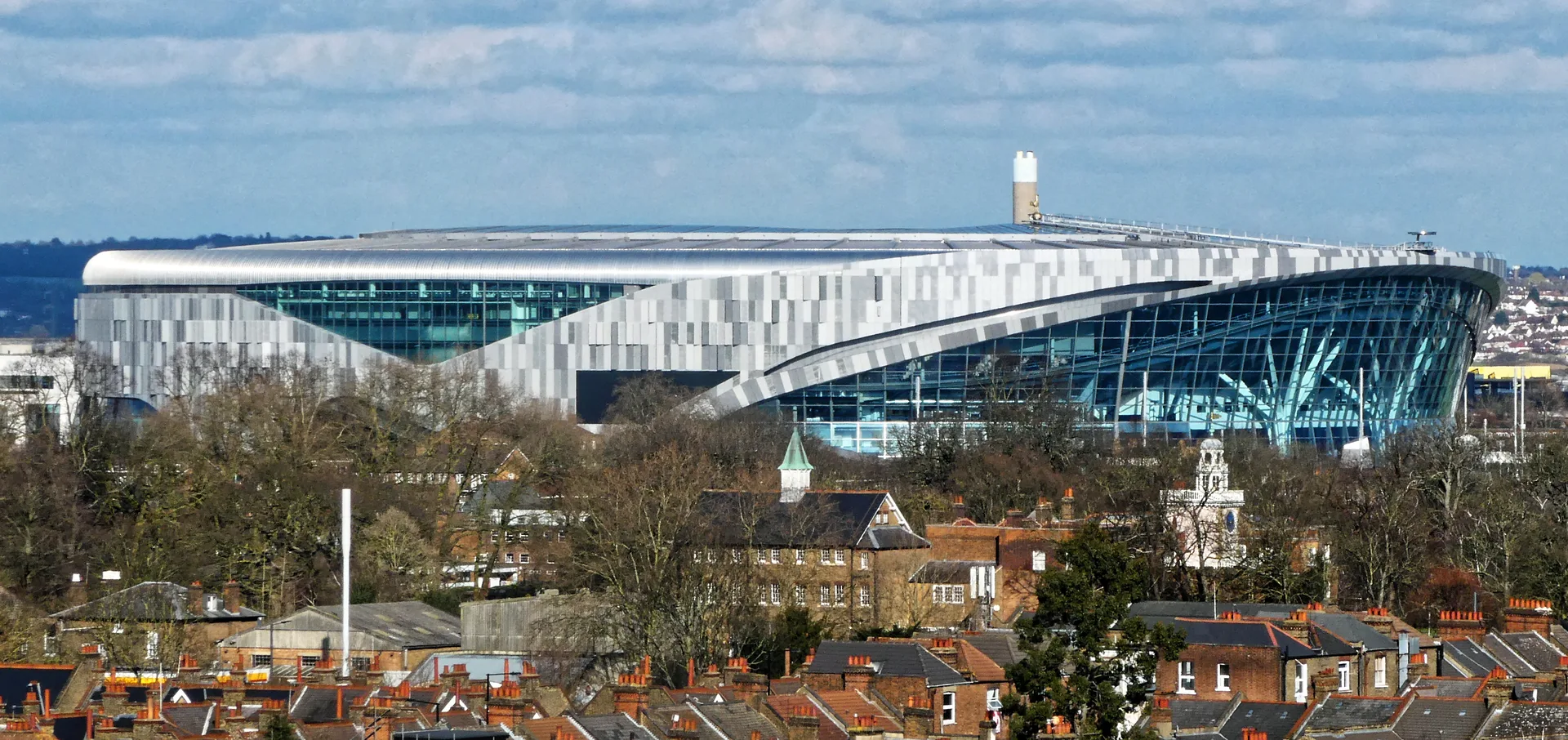 Vista panoramica del Tottenham Hotspur Stadium a Londra