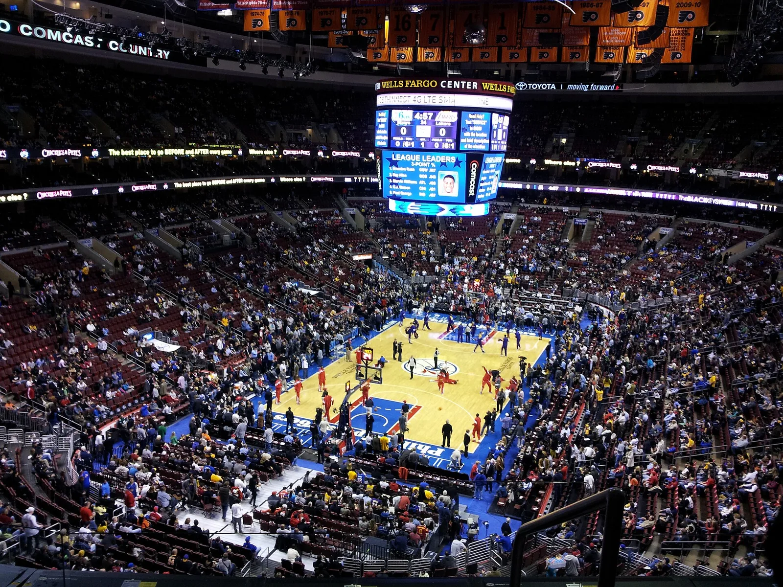 Il campo dei Philadelphia 76ers al Wells Fargo Center