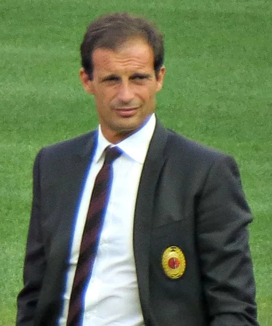 Massimiliano Allegri durante una partita con il Milan