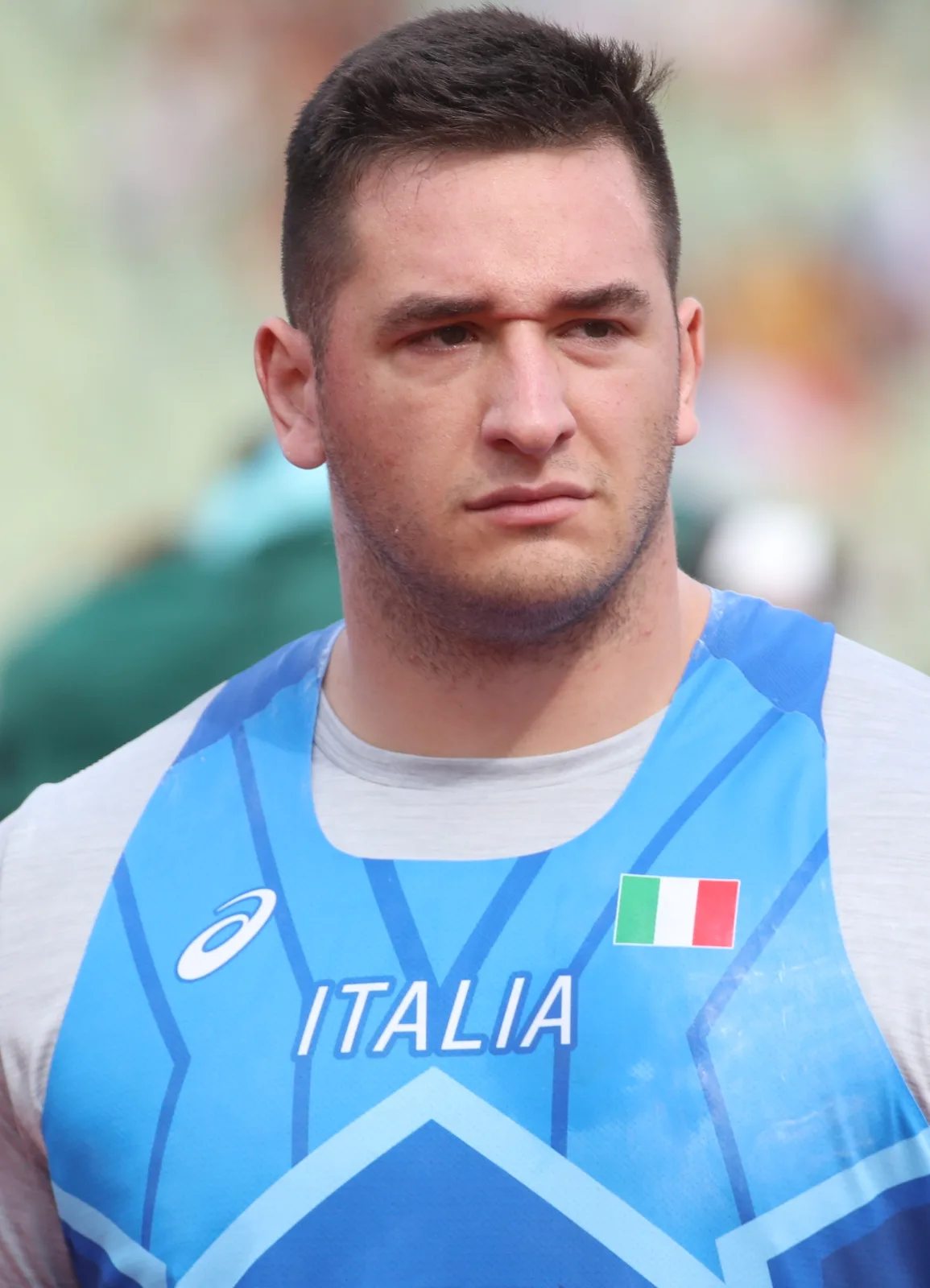 Leonardo Fabbri con la divisa della nazionale italiana agli Europei di Monaco 2022