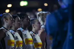 Le azzurre durante Italia-Francia agli Europei di volley femminile 2026