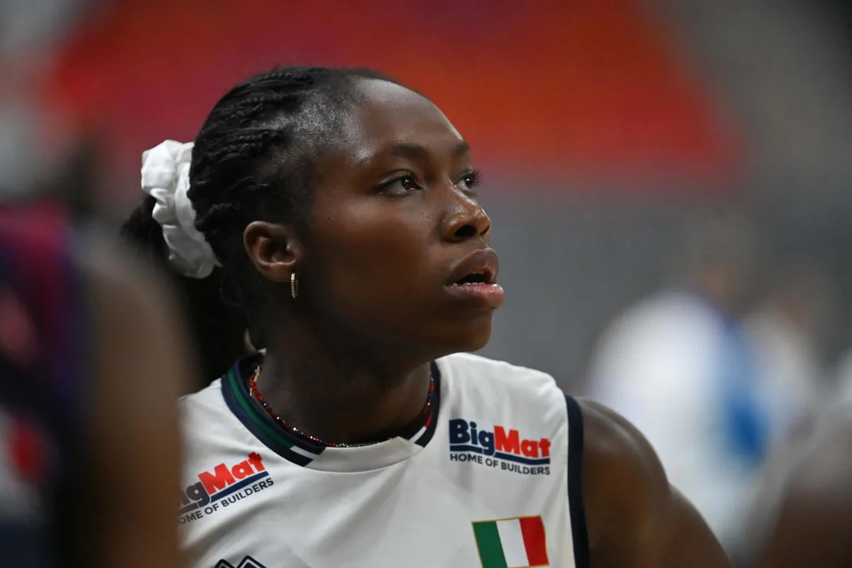 Paola Egonu durante Italia-Francia agli Europei di volley femminile 2026