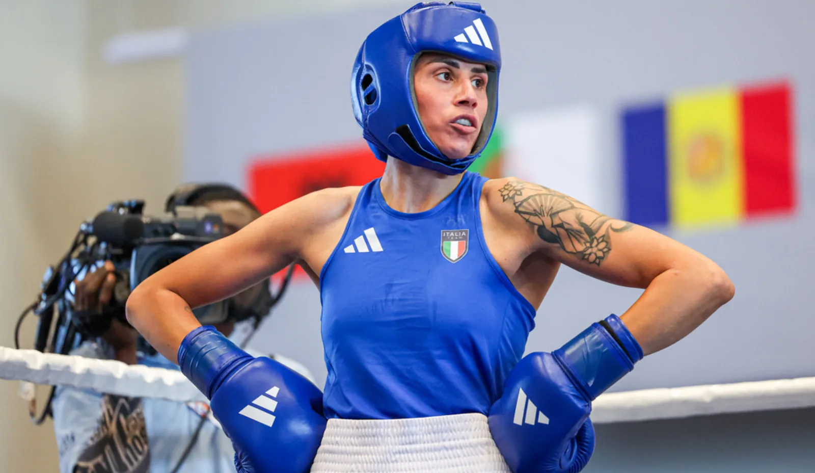 Irma Testa in azione sul ring ai Giochi del Mediterraneo di Taranto 2026