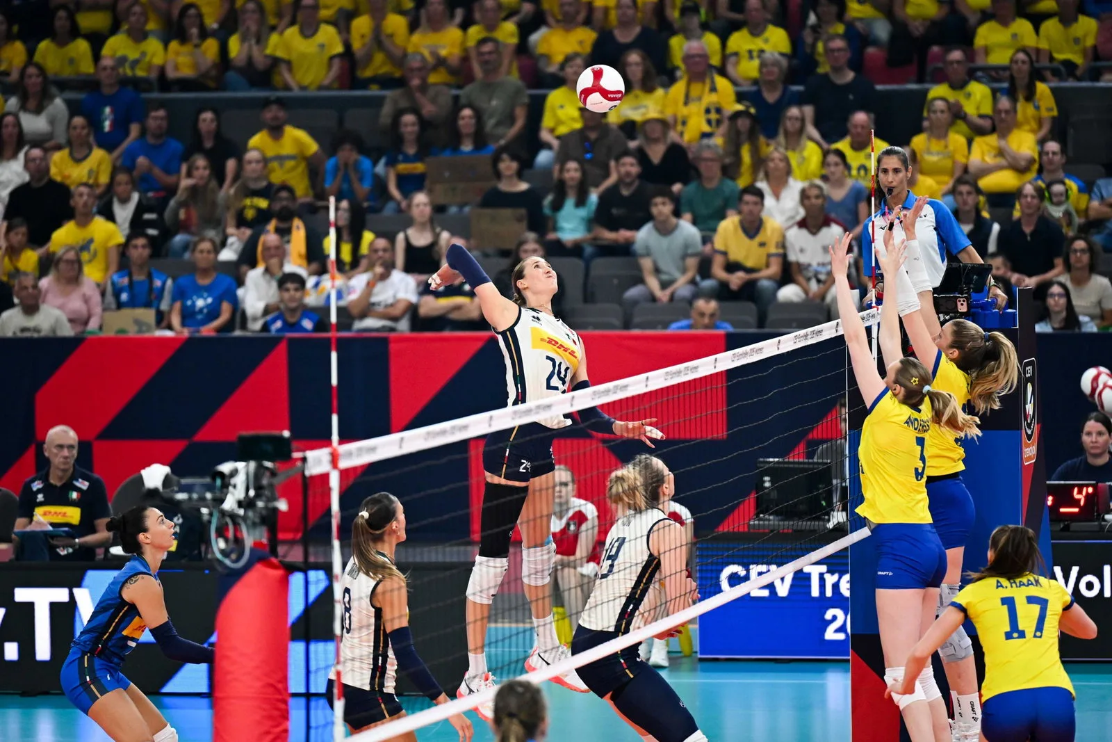 Attacco dell Italia contro la Svezia agli Europei femminili di volley 2026