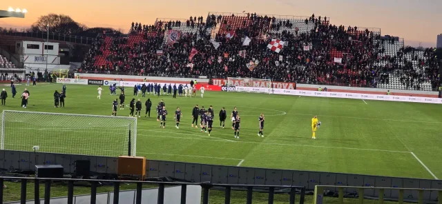 Il Mantova in campo al Martelli prima dell'impresa in Coppa Italia contro la Lazio