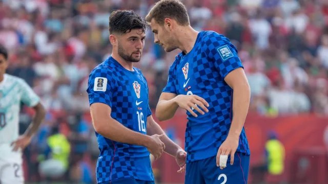 Martin Baturina in azione con la Croazia durante una partita del 2026