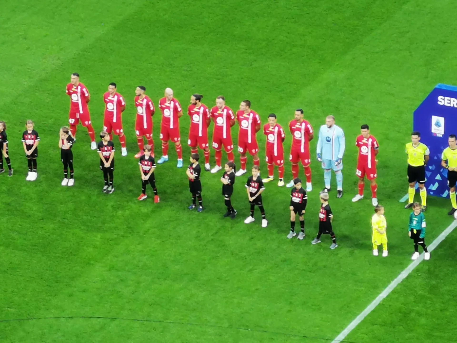 La squadra del Monza a San Siro