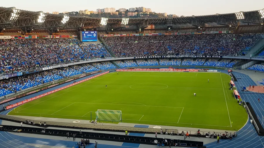 Lo stadio Diego Armando Maradona di Napoli durante una partita
